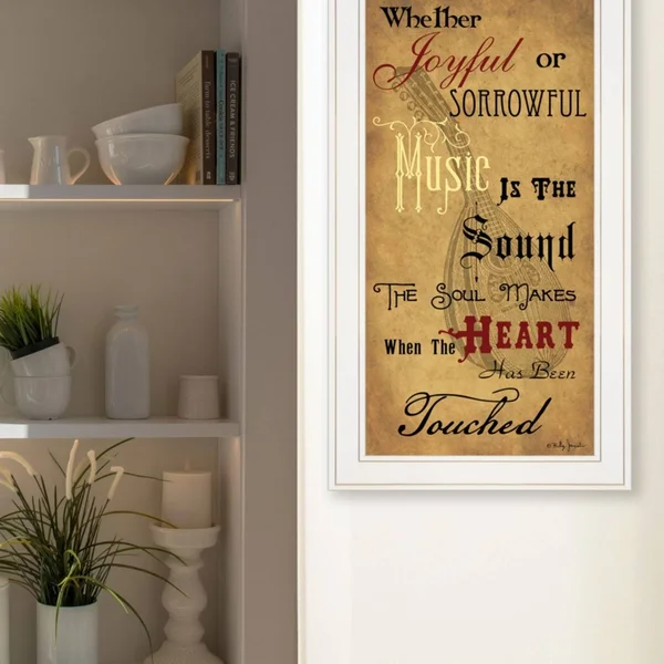 TrendyDecor4U Sound of The Soul by Billy Jacobs, Ready to Hang Framed Print, White Frame