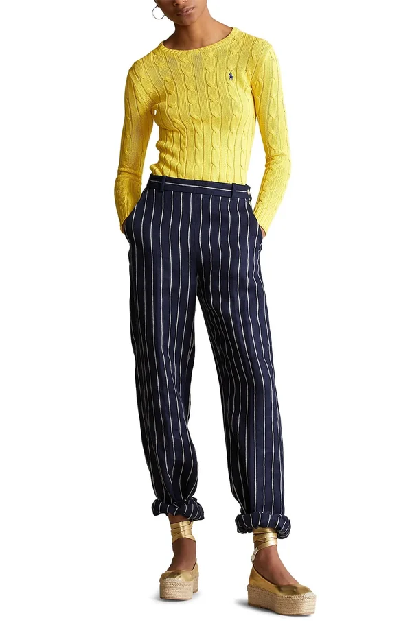 Polo Ralph Lauren Women's Cable Knit Sweater - Elite Yellow - Size Large