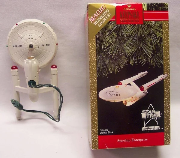 Hallmark Star Trek Starship Enterprise Ornament 1991 Blinking Lights