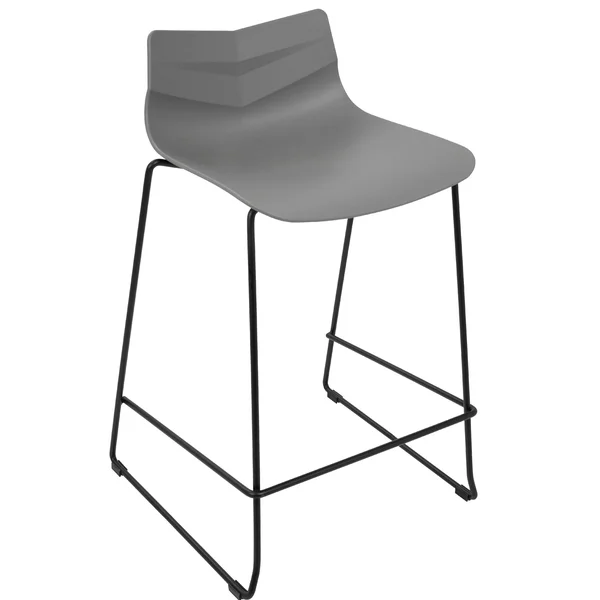 LumiSource Arrow Contemporary Counter Stool in Black and Grey Set of 2