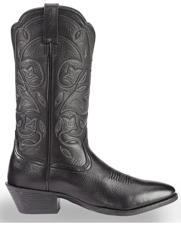 Ariat Women's Heritage Western R Toe Boot - 12 - Black Deertan