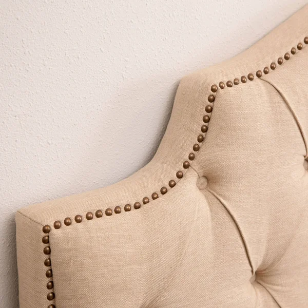 Abbyson Royal Tufted Ivory Linen Queen/ Full Headboard