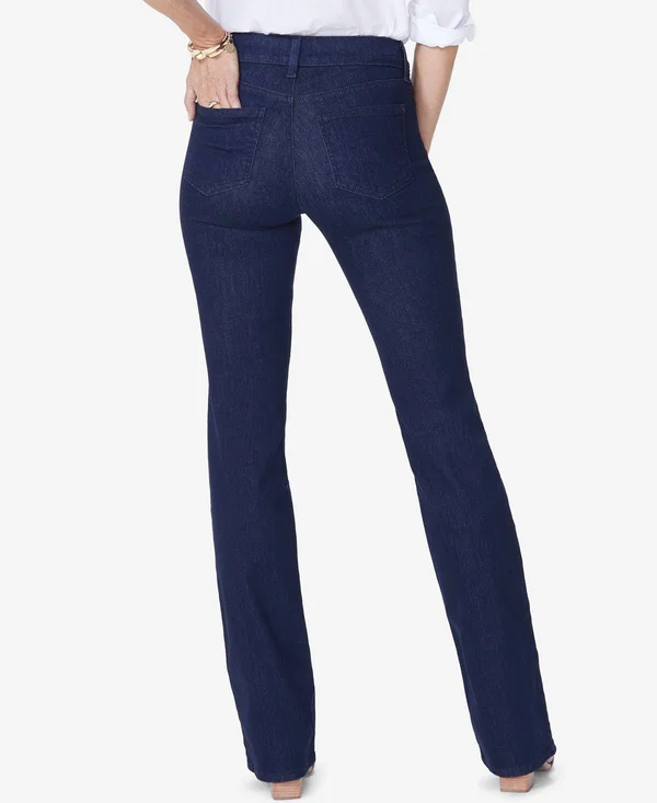Nydj Barbara Bootcut Jeans in Petite - Rinse - Blue - 12p