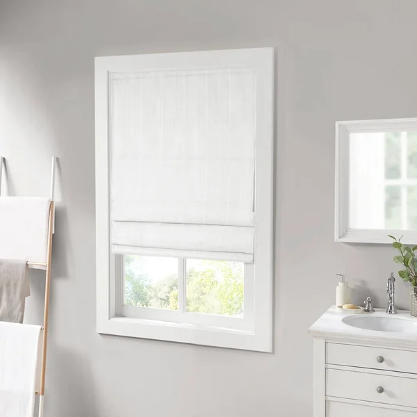 Madison Park 100% Polyester Basketweave Room Darkening Cordless Roman Shade - MP40-7318