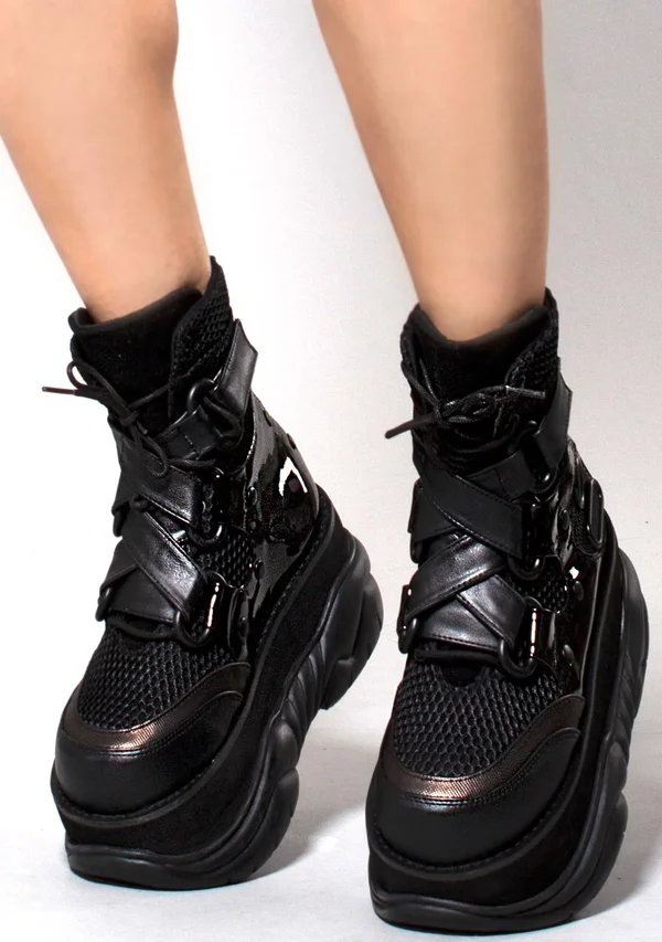 Demonia - Unisex NEPTUNE-126 Boots Black Vegan - Size-10