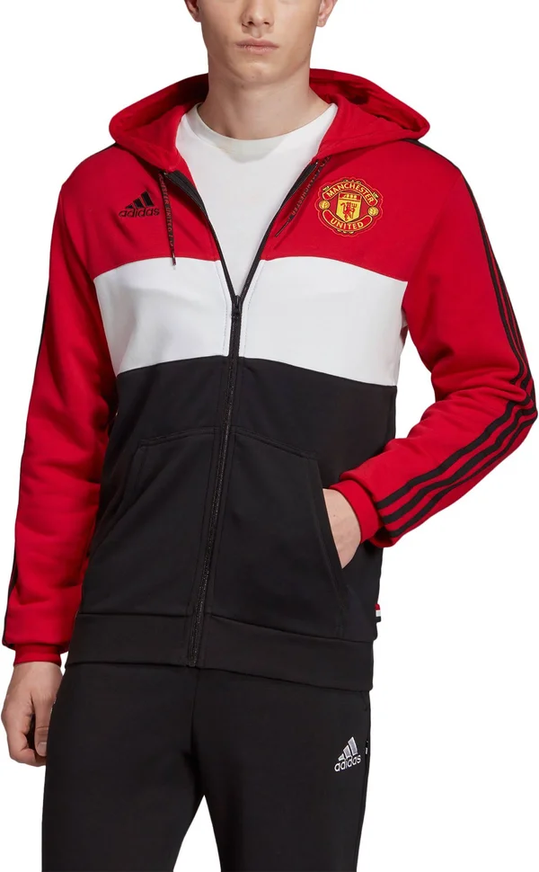 Adidas Manchester United Full Zip Hoodie Red-White-Black - S