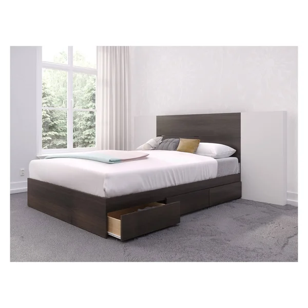 Nexera 3 Piece Full Bedroom Set Ebony and White