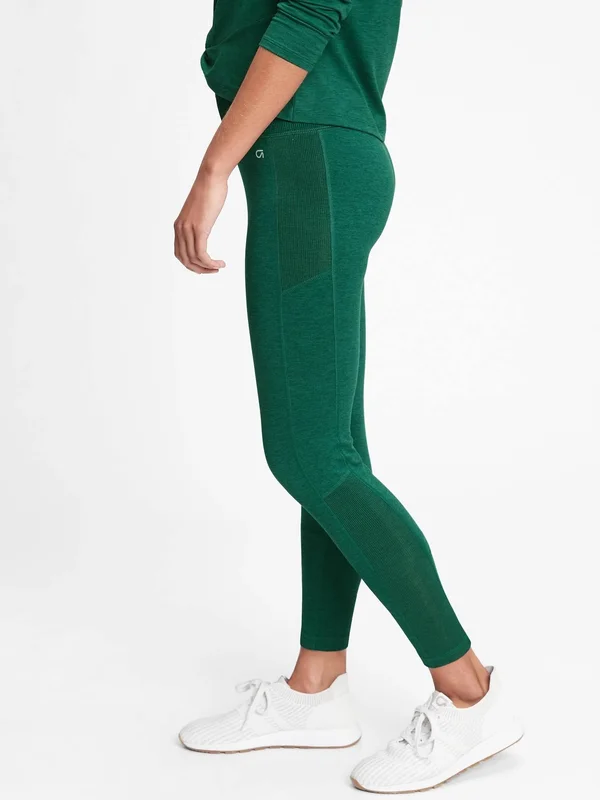 Gap Women's Gapfit High Rise Brushed Tech Jersey Leggings Green Pine Petite Size Xs