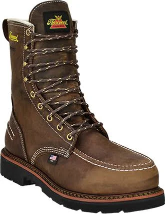 Men's Thorogood 1957 Series 8x22 Moc Toe Work Boot, Waterproof Crazyhorse, 9.5, D