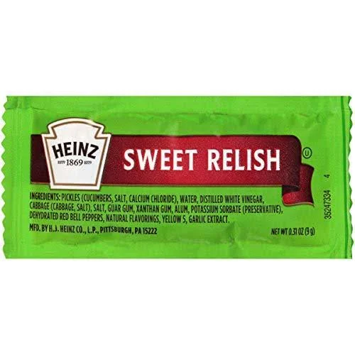Heinz Sweet Relish Single Serve (0.31oz Packets - Pack of 500)