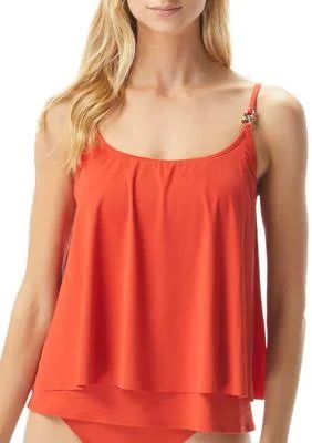Michael Michael Kors Orange Double Layer Swim Tankini