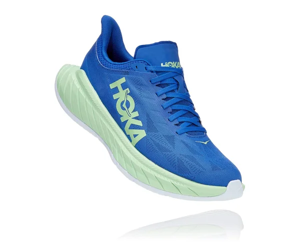 Men's Hoka One One Carbon x 2 9.5-D, Dazzling Blue, Green Ash