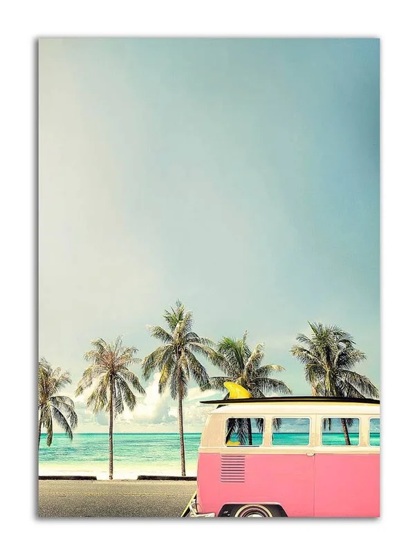 42x22 x 30x22 Surf Bus Pink by Design Fabrikken Print on Canvas