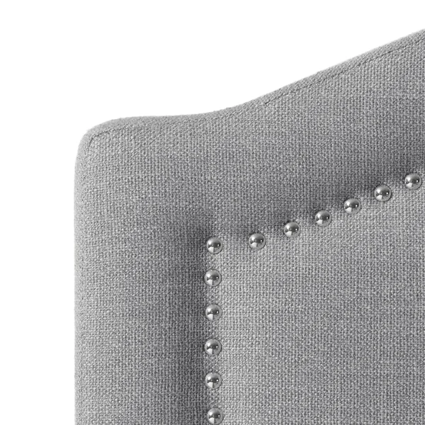CorLiving Fairfield Cream Fabric Curved Top Bed, King