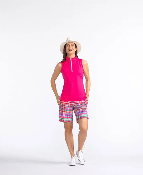 Kinona - Womens Sleeveless Golf Shirts - Keep It Covered Sleeveless Golf Top - Flamingo - Large
