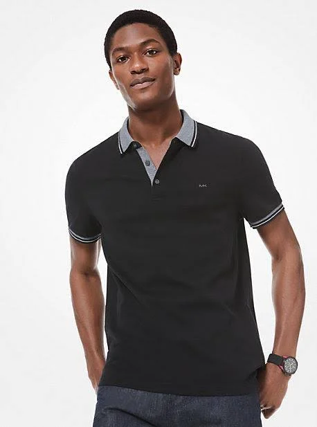 Michael Kors Greenwich Cotton Polo Shirt CB95FY220B - Xs, Blue