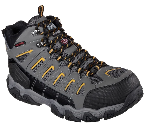 Skechers Men's Work Blais Bixford Steel Toe Boot, Dark Gray