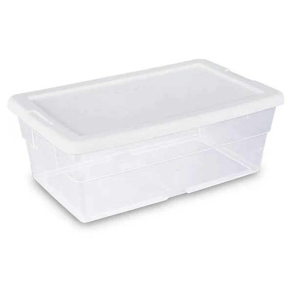 Sterilite 6 Quart Clear Stacking Closet Storage Tote Container w/ Lid (192 Pack)