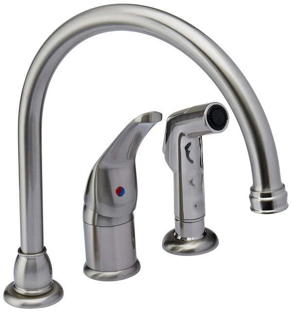 Kingston Brass KB828K8 Chatham Satin Nickel Single Handle Kitchen Faucet with Soap Dispenser