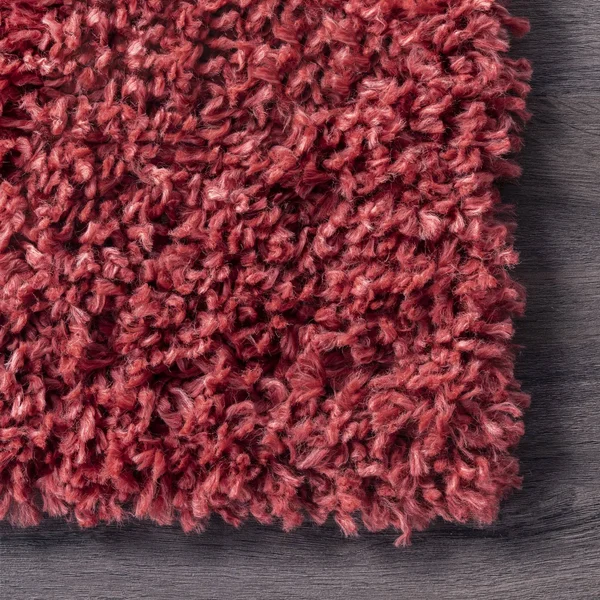 nuLOOM Kara Solid Shag Area Rug, Size: 6& Round, Red