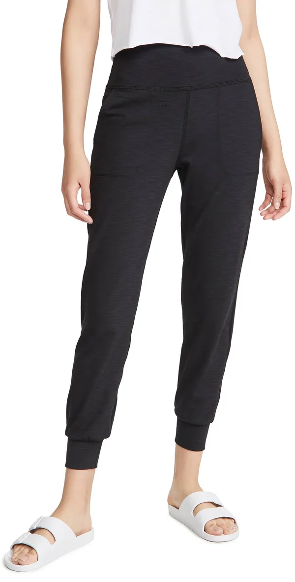 Beyond Yoga Heather Rib Midi Jogger - Women's Black Heather, L