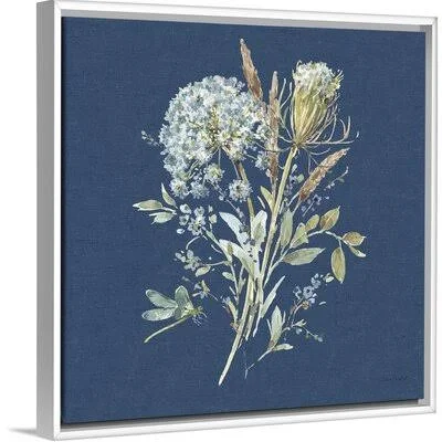 Bohemian Blue 05 on Blue by Lisa Audit - Painting Print Gracie Oaks Format: White Framed Canvas, Size: 38x22 H x 38x22 W x 1.75x