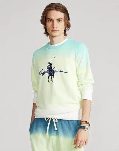 Polo Ralph Lauren Big Pony Tie Dye Sweatshirt Man Sweatshirt Green Size XXL Cotton