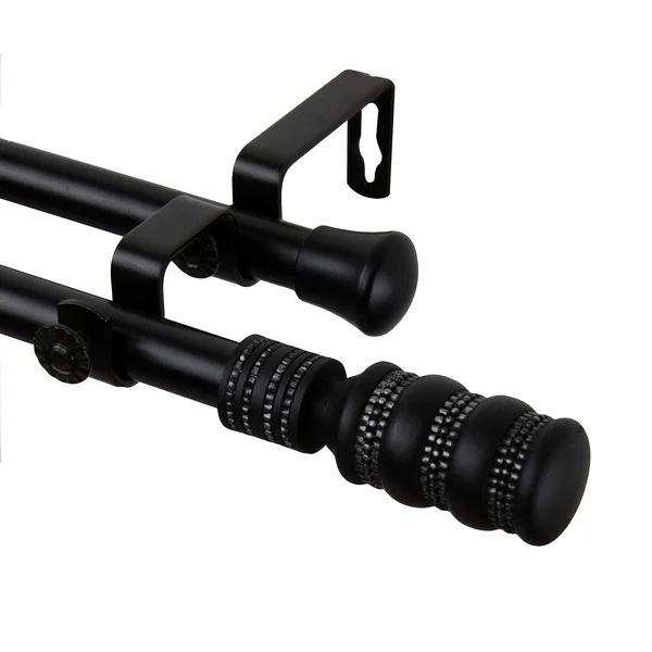 Rod Desyne Dollop Double Curtain Rod - Black