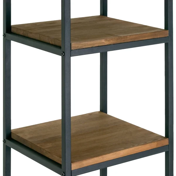 Glamour Home Ailis 57x22 Pine Wood Metal Frame Etagere Bookcase Shelf Media Center - Brown