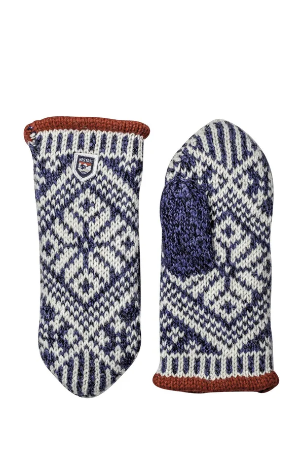 Hestra Nordic Wool Mitt - Women's-Blue/Off white-9