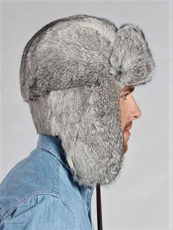 Rabbit Trapper Hat 2XL, Grey