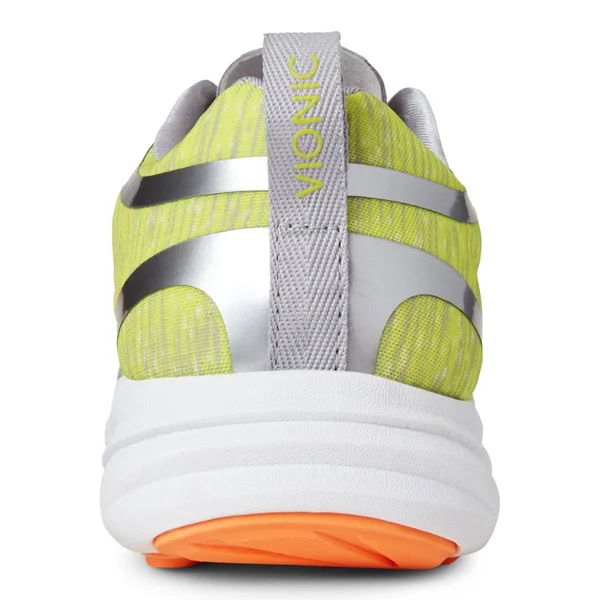 Vionic with Orthaheel Technology Women's Fyn Active Sneaker - Grey/Yellow, US 10 M