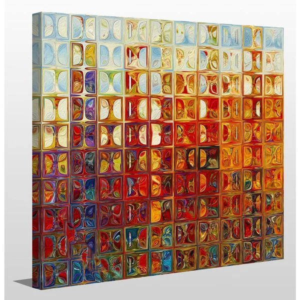 Picture Perfect International Mark Lawrence &Modern Mosaic Tile Wall Art #1, 2015& Giclee Stretched Canvas Wall Art, 24 Inches x