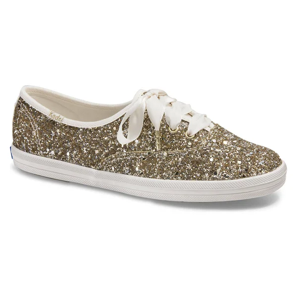 Keds x Kate Spade New York Glitter Sneakers - Platinum - Size 10