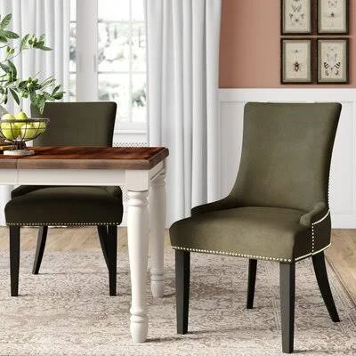 Carraway Upholstered Dining Chair Upholstery Color: Velvet Graphite