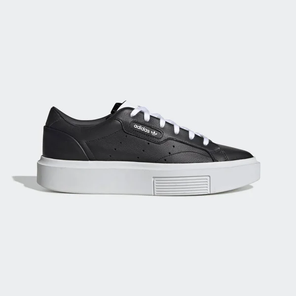 Adidas Originals Womens Sleek Super Shoes Black/Black/White Size 10.5