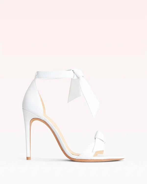 Alexandre Birman Clarita Knotted Leather Sandal - White