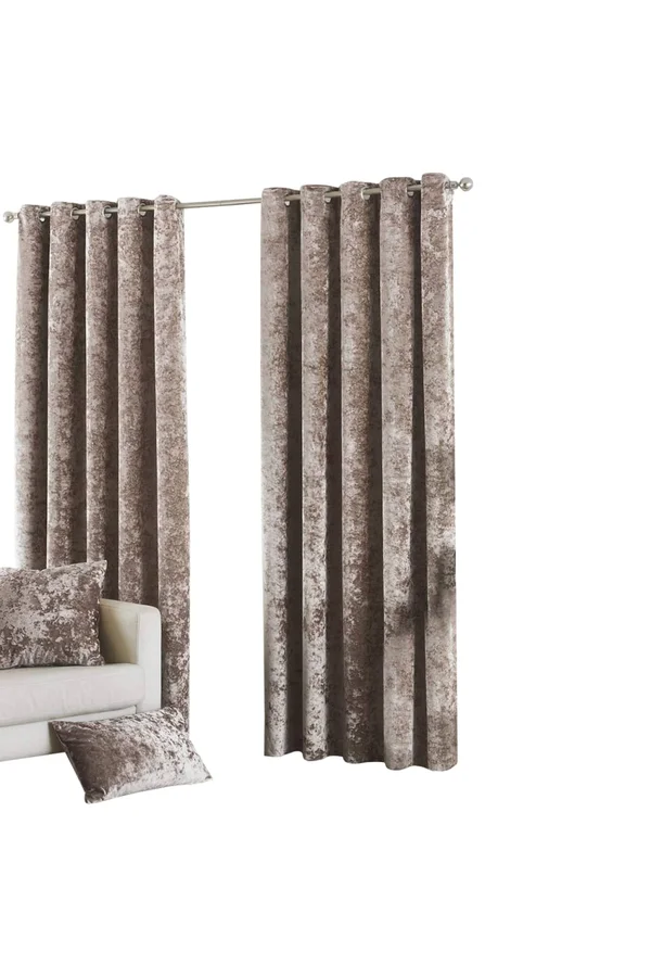 (66 x 90in - Oyster) Riva Paoletti Verona Eyelet Curtains