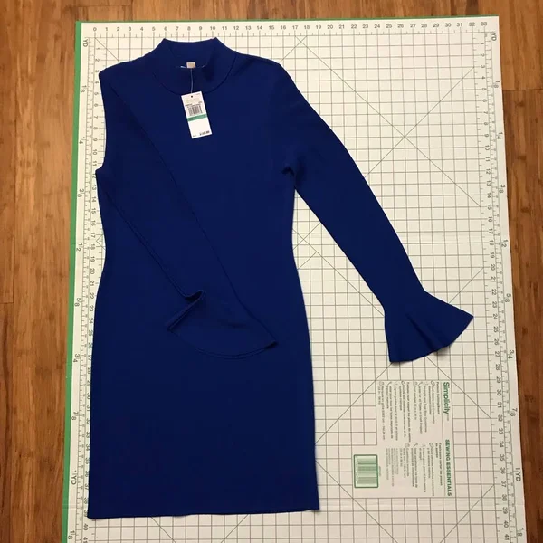 Michael Michael Kors, Bell-Sleeve Dress, Blue, L