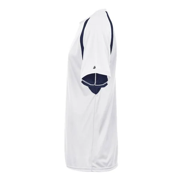 Badger Sport 4144 B-Dry Hook Tee - White/Navy, 3XL