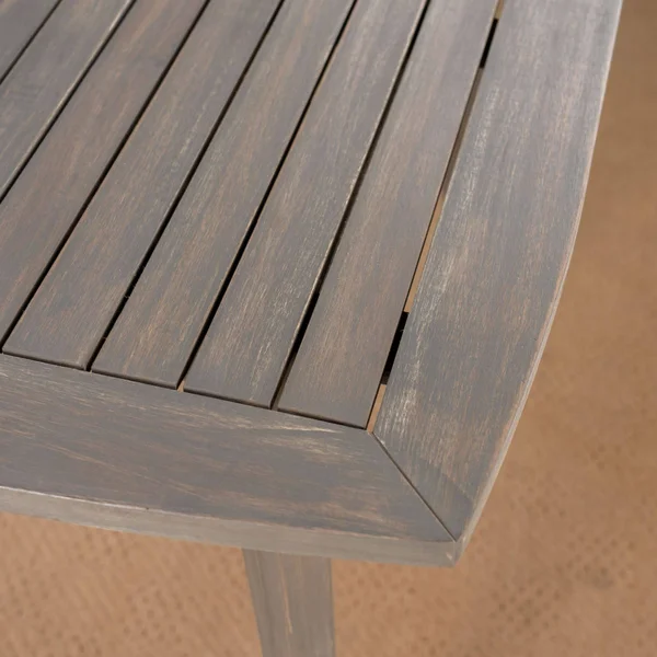35.50x22 Gray Contemporary Square Outdoor Dining Table