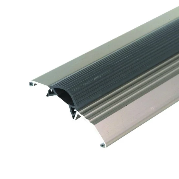 M-D Building Products Low 3-3/4 in. x 30 in. Satin Nickel Aluminum Deluxe Threshold with Vinyl Seal
