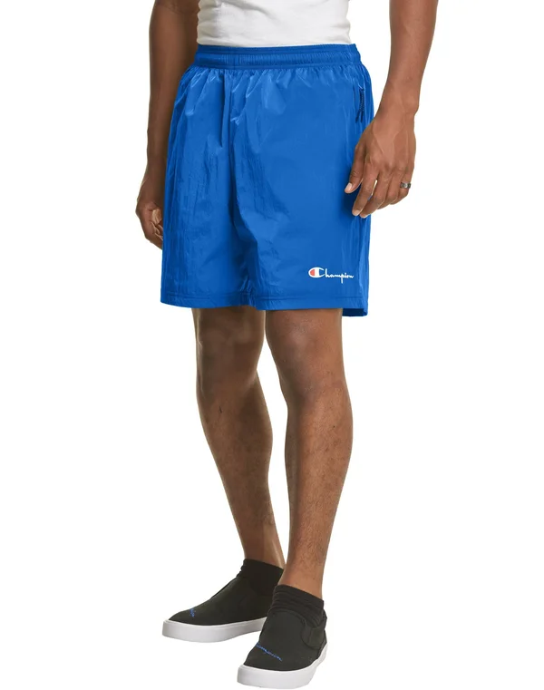 Champion Sport 6x22 Nylon Warm Up Shorts - Blue - Casual Shorts