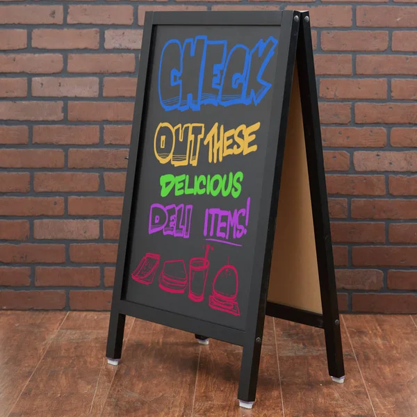 Choice A-Frame Chalkboard Sidewalk Sign - Black Wood - 20x22 x 34x22