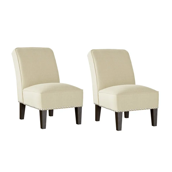 Domesis Classic Slipper Chair (Set of 2) Oatmeal Linen