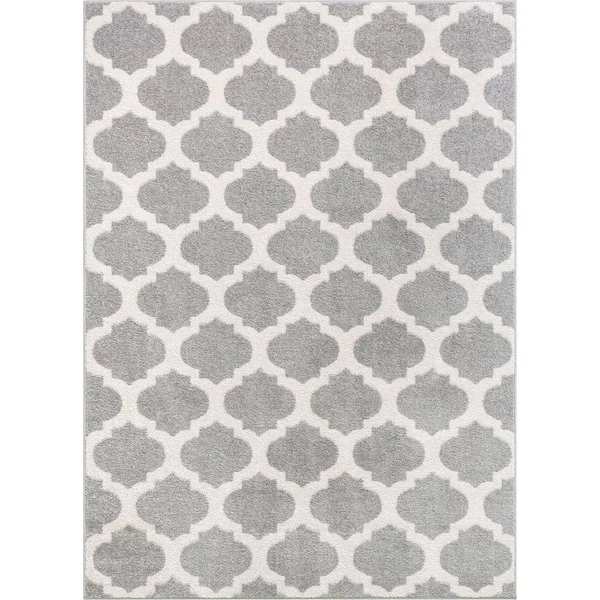 Well Woven Mystic Zoe Grey 5 ft. x 7 ft. Modern Trellis Area Rug