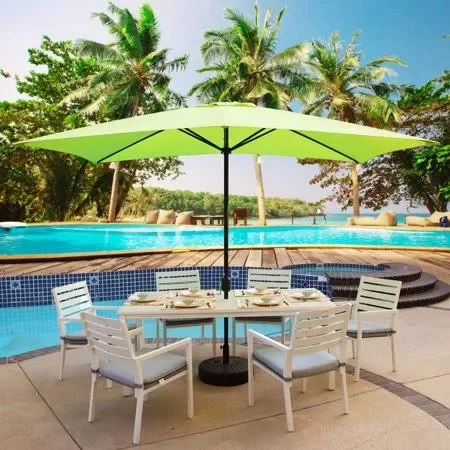Abble 10 x 6.5 Feet Rectangular Market Umbrella - Green