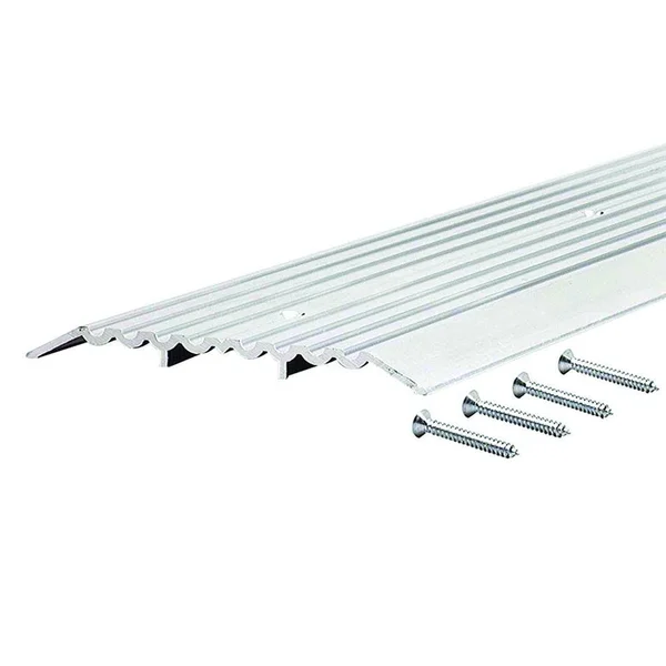 M-D Building Products Heavy Duty Fluted Top 6 in. x 39 in. Aluminum Commercial Threshold - Gray