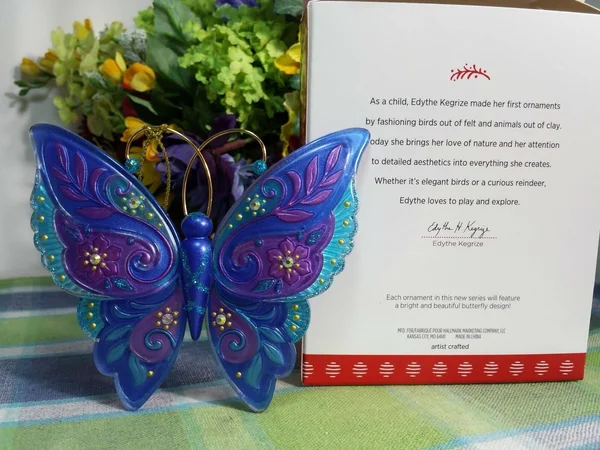 Hallmark Brilliant Butterflies Ornament, 4.3 x 4.4 x 0.6 inches