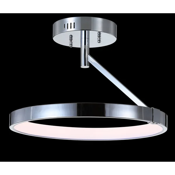 Jonathan Y Owen 17.5x22 Dimmable Integrated LED Metal Semi-Flush Mount - Chrome JYL7016A